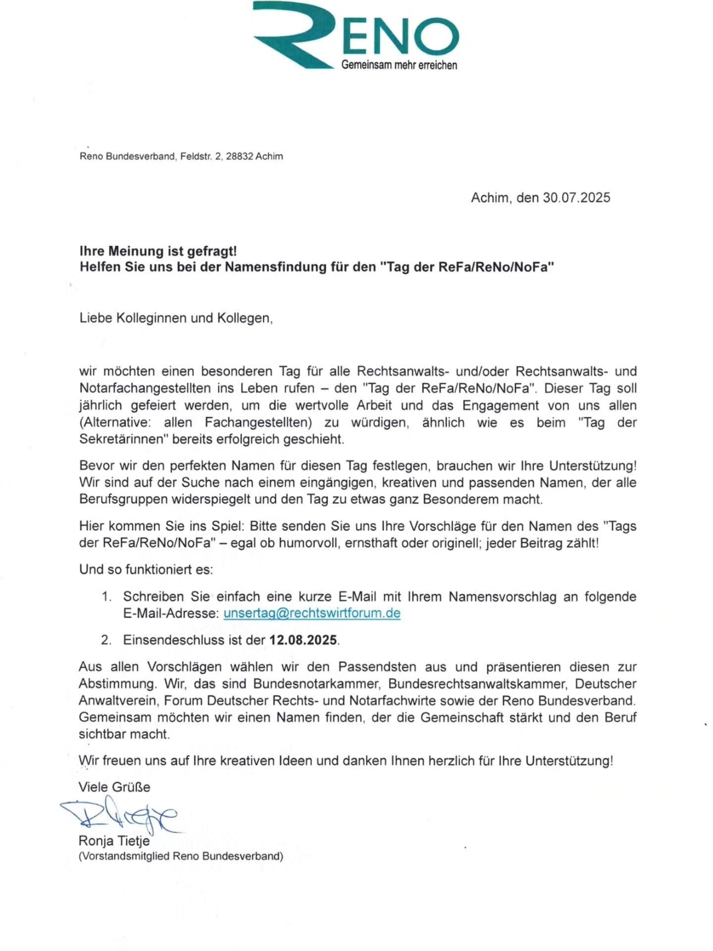 Mitmachaktion: Findet den perfekten Namen für unseren Tag!