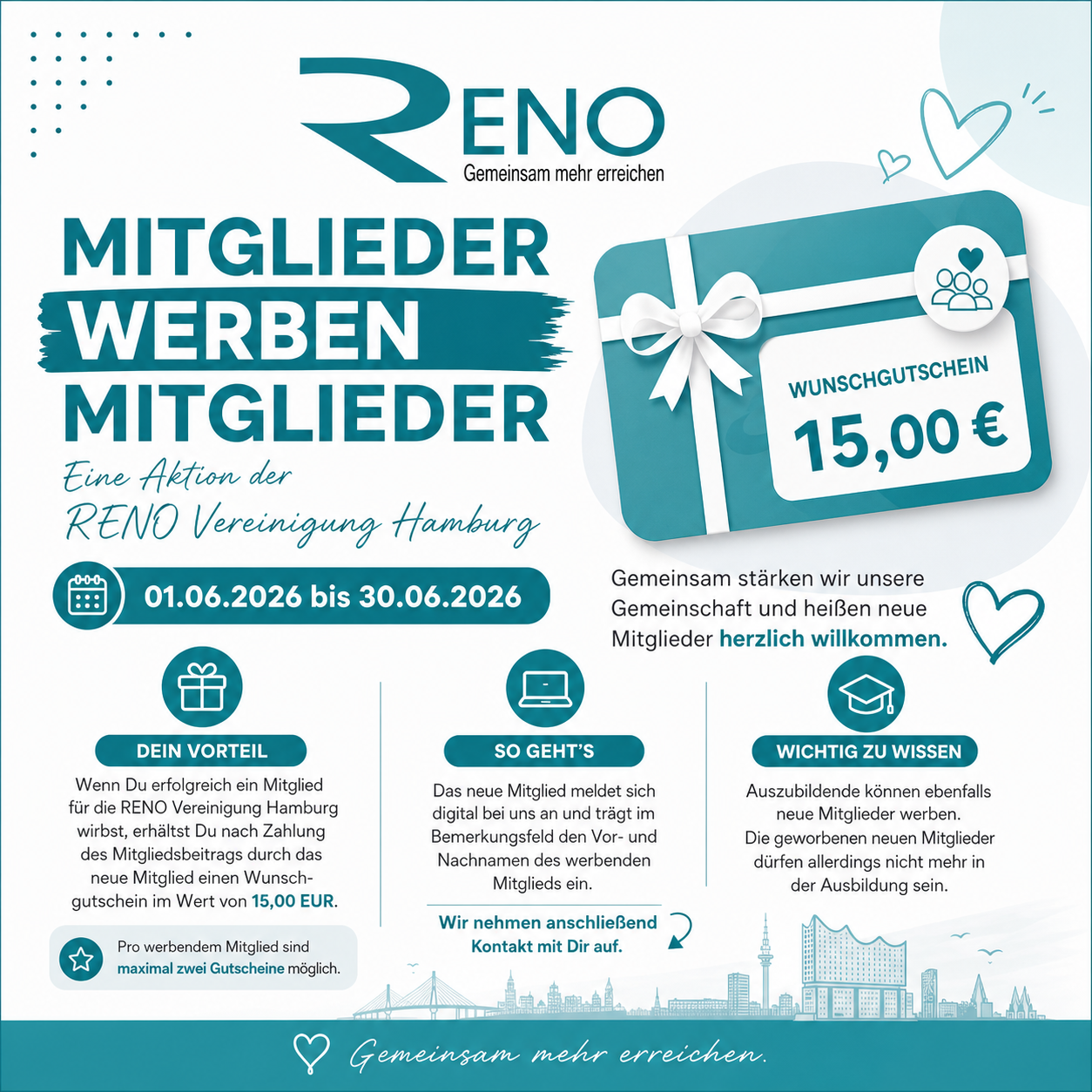 Mitglieder werben Mitglieder – eine Aktion der RENO Vereinigung Hamburg